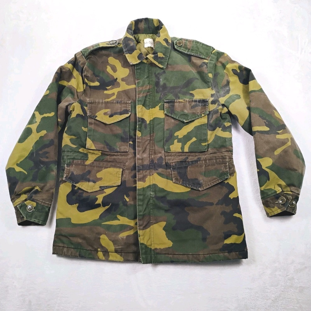 Vintage M52 Green Camo US Army Quilted Lined Field‎ Jacket Men's Size Small